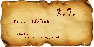 Krasz Tünde névjegykártya